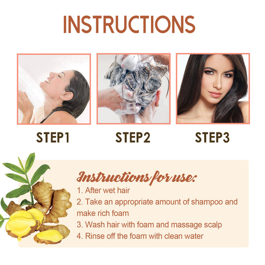 Instructions for using Eelhoe Anti-Thinning Shampoo with illustrations