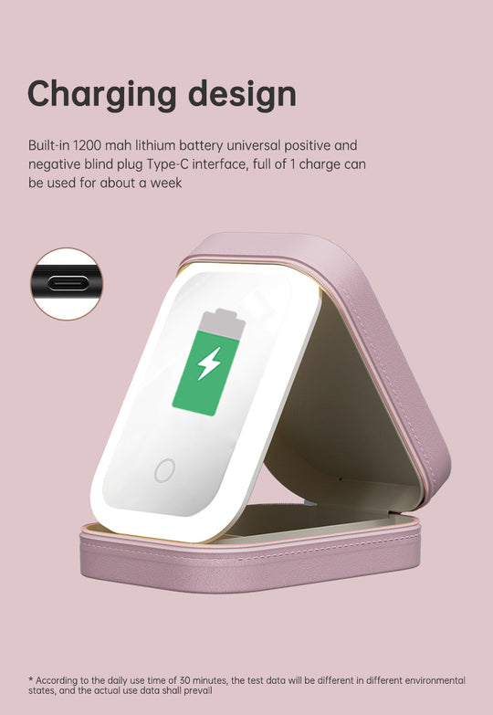 Multi-purpose Portable LED Makeup Mirror Travel Cosmetics Storage Box Smart Touch Vanity Mirror For Girl