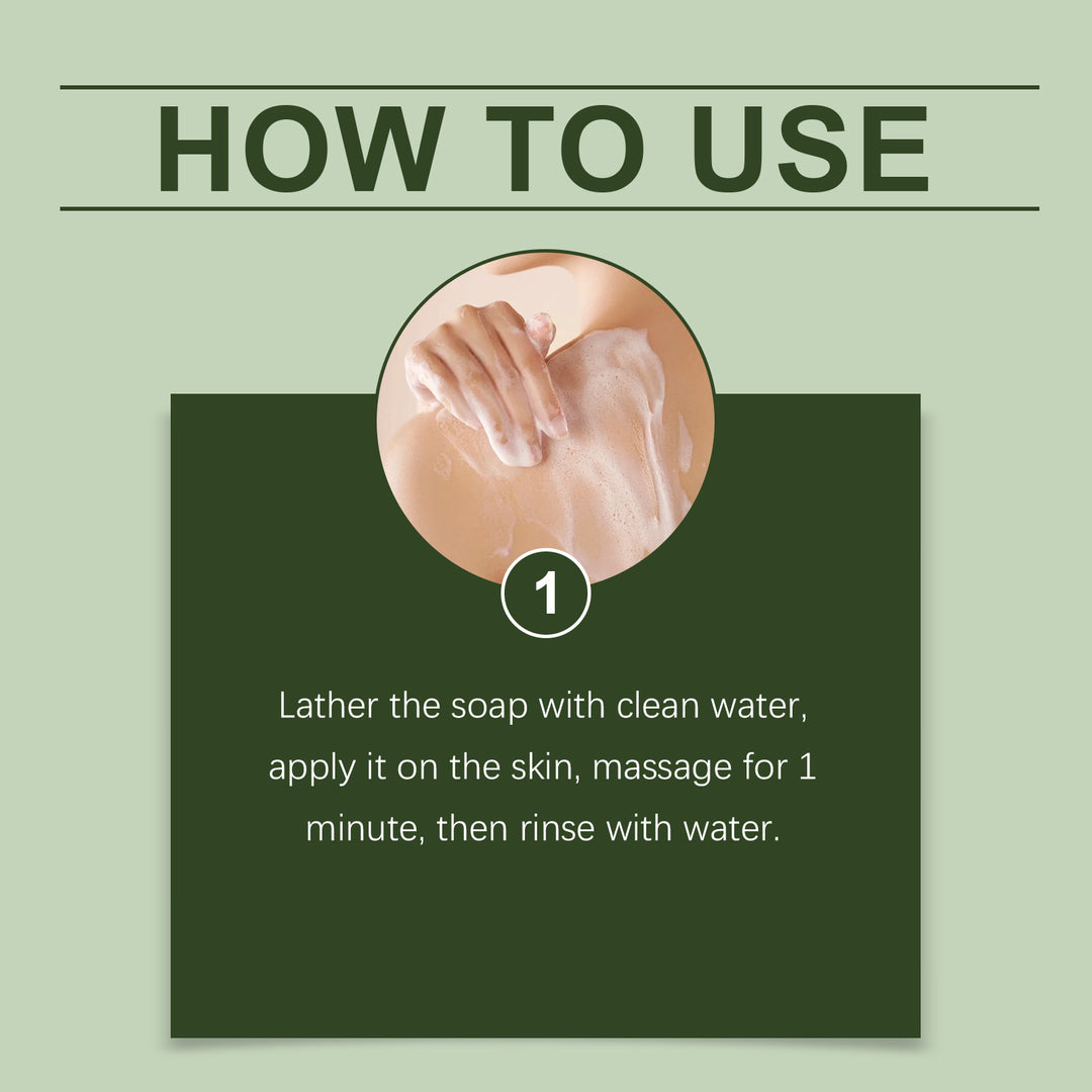 Instructions on how to use bitter melon soap with lathering visual