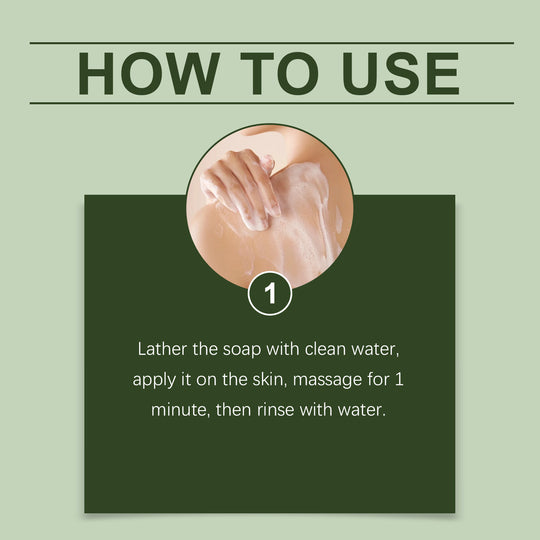 Instructions on how to use bitter melon soap with lathering visual