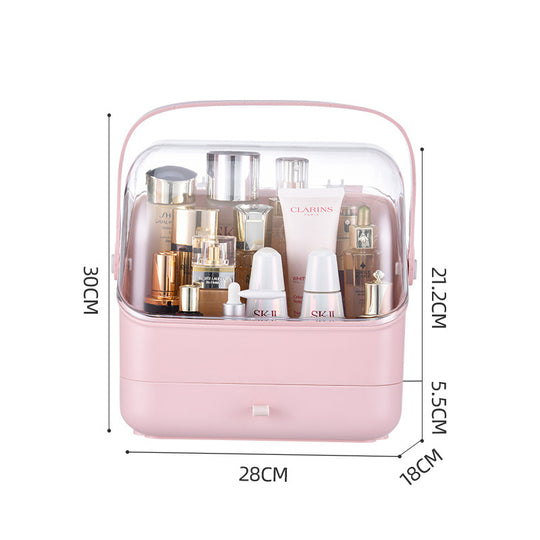Cosmetics Storage Box Household Transparent Simple Dust-proof Large-Capacity Drawer