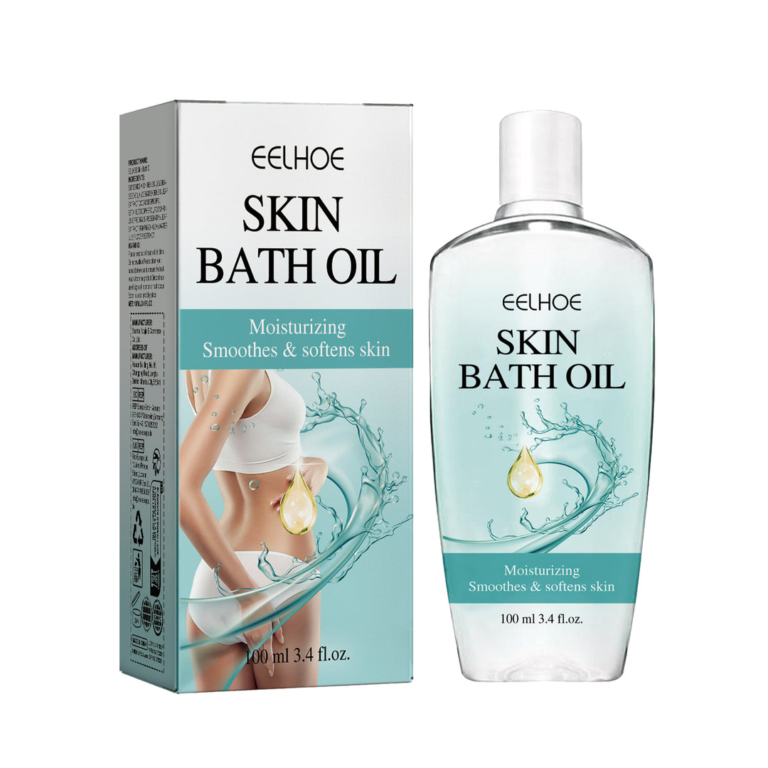 EELHOE Skin Bath Oil bottle and packaging showing product benefits