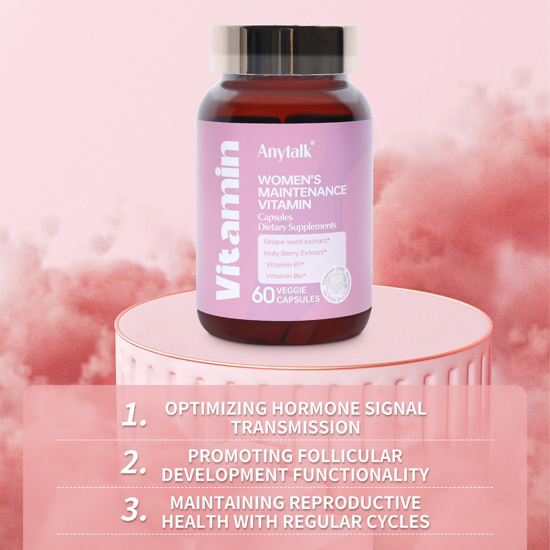 Anytalk Women's Maintenance Vitamin capsules for hormone and reproductive health support.