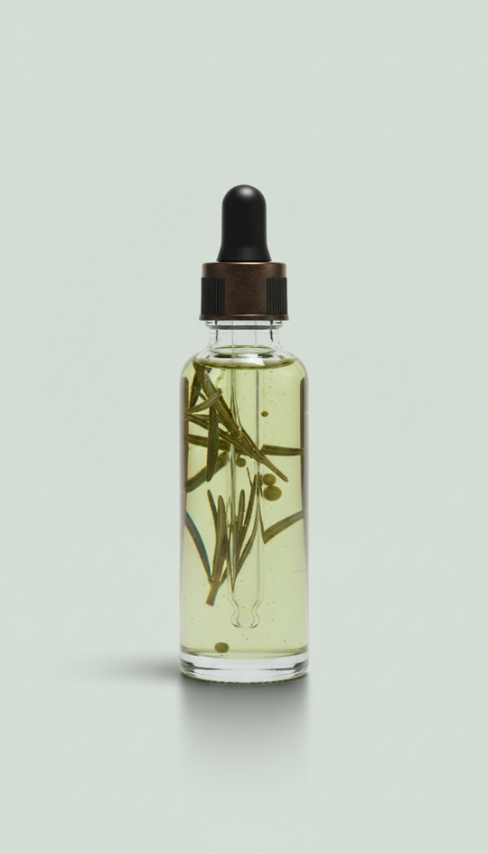 Rosemary-Infused Hair Oil Glass Bottle