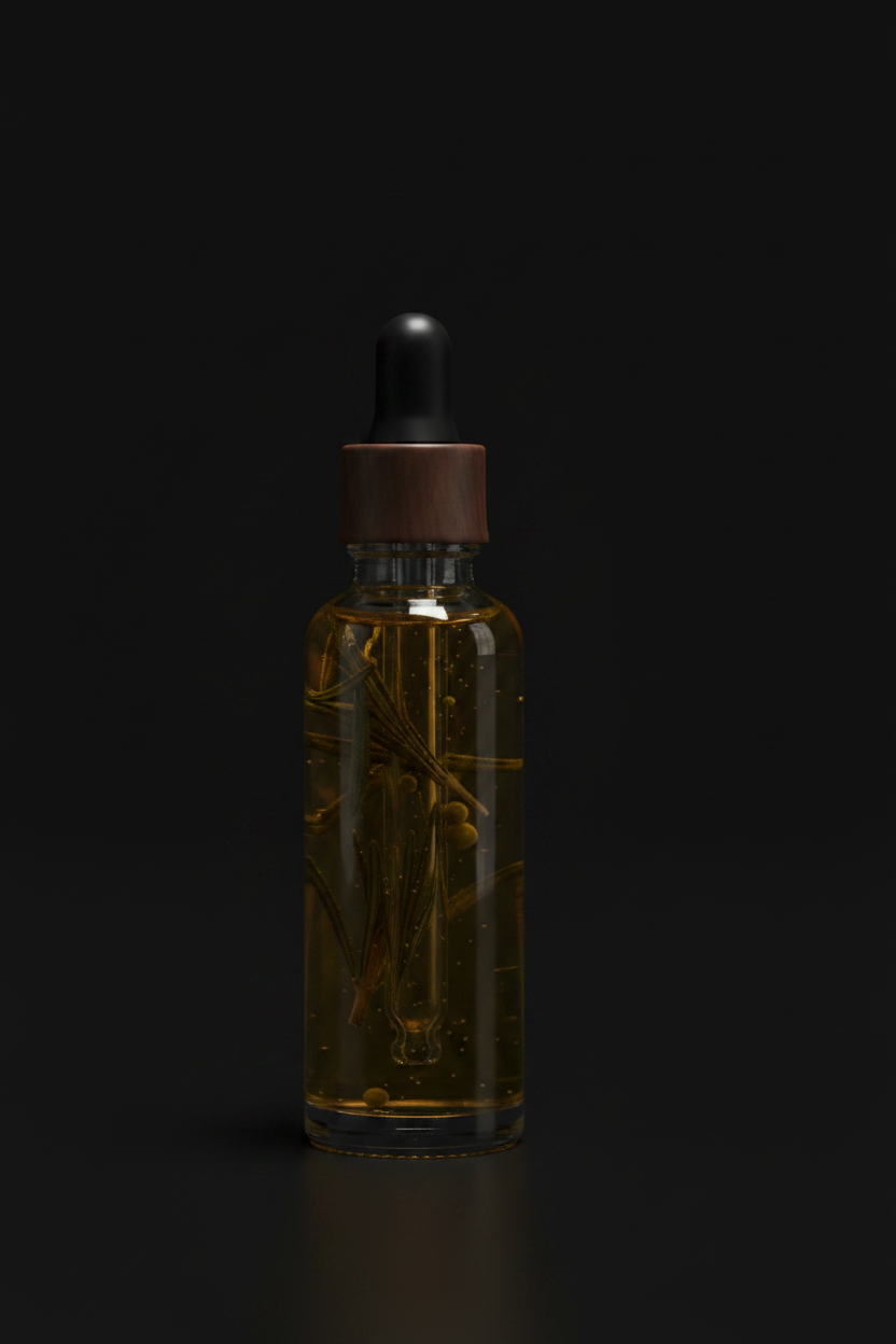 Rosemary-Infused Hair Oil Glass Bottle