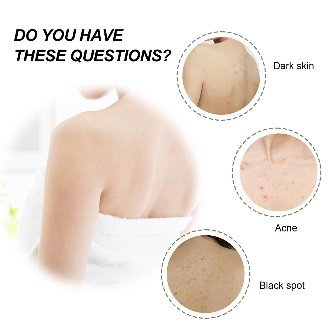 Skin bath oil highlighting solution for dark skin, acne, and black spots