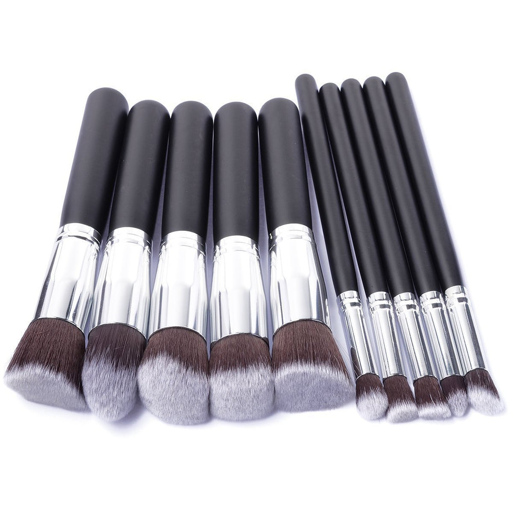10 Pcs Silver/Golden Makeup Brushes Set Cosmetics Foundation Eyeshadow Cosmetic Set