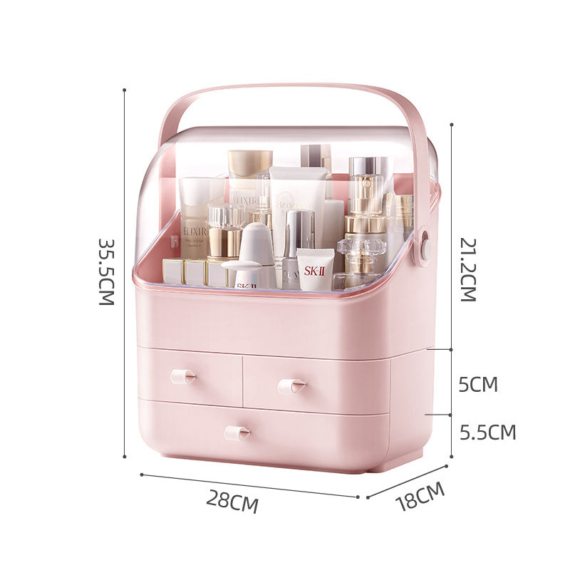 Cosmetics Storage Box Household Transparent Simple Dust-proof Large-Capacity Drawer