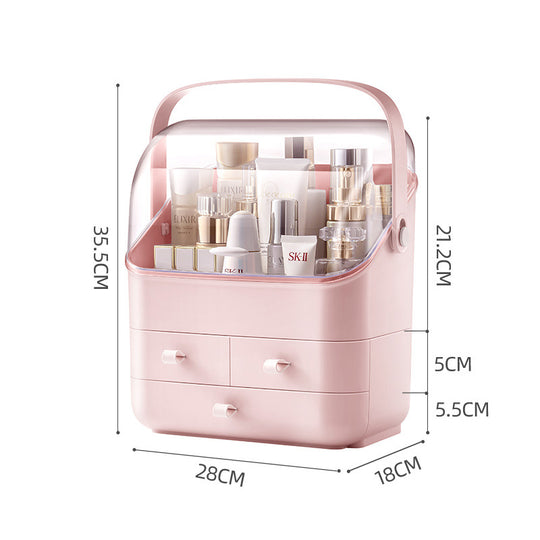 Cosmetics Storage Box Household Transparent Simple Dust-proof Large-Capacity Drawer