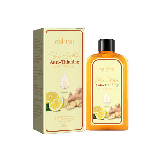 Eelhoe Hair Restore Anti-Thinning Shampoo bottle and packaging with citrus and ginger graphics