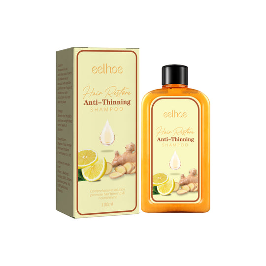 Eelhoe Hair Restore Anti-Thinning Shampoo bottle and packaging with citrus and ginger graphics