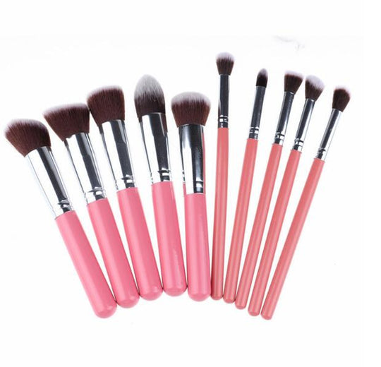 10 Pcs Silver/Golden Makeup Brushes Set Cosmetics Foundation Eyeshadow Cosmetic Set