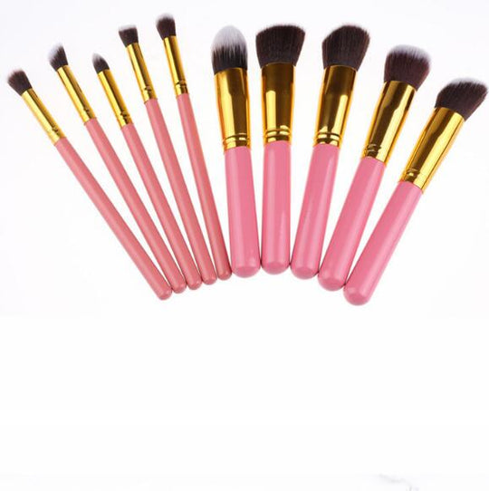 10 Pcs Silver/Golden Makeup Brushes Set Cosmetics Foundation Eyeshadow Cosmetic Set